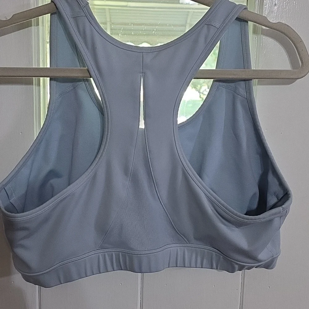 Reebok‎ Women's Sports Athletic Bra Blue W/White Logo Sz XXL GUC